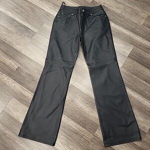 Newport News Jeaneology Leather Pants, Size 6, Black